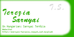 terezia sarnyai business card